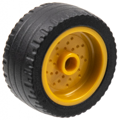 pearl gold wheel 18mm d x 12mm with pin hole and stud dotted brake rotor lines with black tire 24 x 12 low 66727 18977