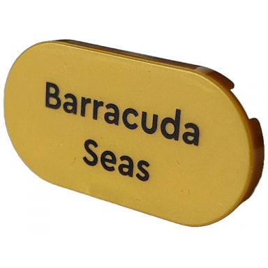 pearl gold tile round 2 x 4 oval with black barracuda seas pattern
