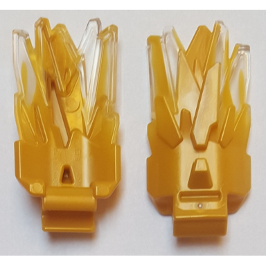 pearl gold energy burst with wide clip and marbled trans-clear pattern