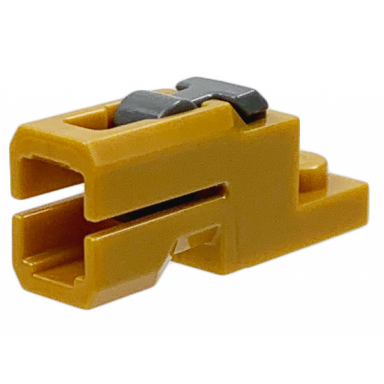 pearl gold projectile launcher 1 x 2 mini blaster tile shooter with dark bluish gray trigger 69754 69755
