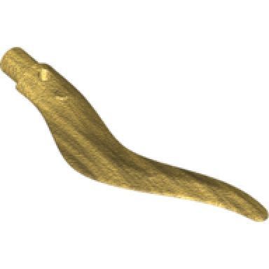 pearl gold wave rounded curved single with bar end flame sword
