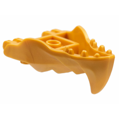 pearl gold dragon head ninjago jaw with large spike and 2 bar handles on back