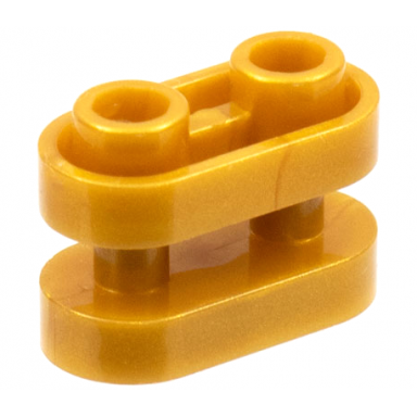 pearl gold brick round 1 x 2 with hollow studs and open center with bars