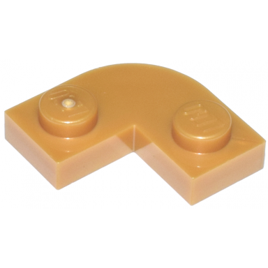 pearl gold plate round corner 2 x 2 with 1 x 1 cutout