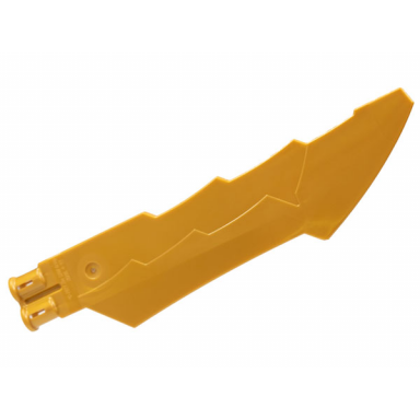 pearl gold propeller 1 blade 14l with 2 axle holes and jagged edges sword blade