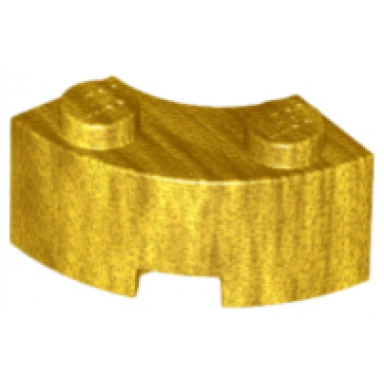 pearl gold brick round corner 2 x 2 macaroni with stud notch and reinforced underside