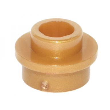 pearl gold plate round 1 x 1 with open stud