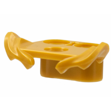 pearl gold minifigure armor shoulder with tiered fins 2 vertical pin holes on back