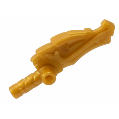 pearl gold minifigure weapon stick club nunchucks with dragon head and 2 bars on sides