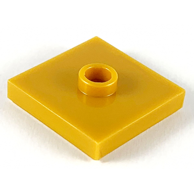 pearl gold plate modified 2 x 2 with groove and 1 stud in center jumper