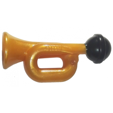 pearl gold minifigure utensil musical instrument horn with black bulb pattern