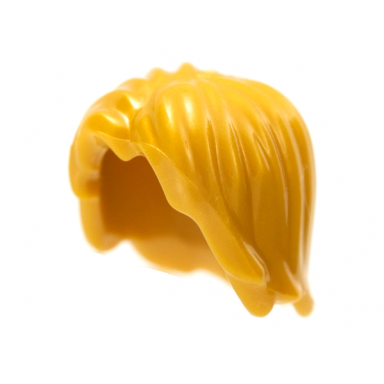 pearl gold minifigure hair mid-length tousled with center part