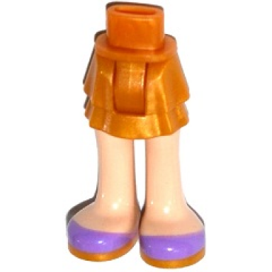 pearl gold mini doll hips and skirt layered light nougat legs and medium lavender shoes pattern - thick hinge