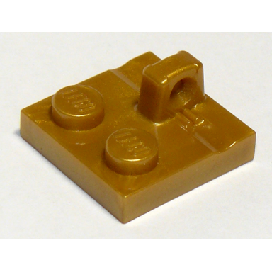 pearl gold hinge plate 2 x 2 locking with 1 finger on top