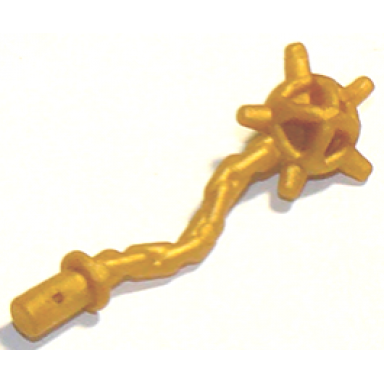 pearl gold minifigure weapon spiked flail mace - flexible rubber