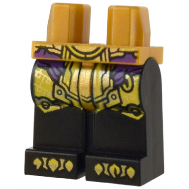 pearl gold hips and black legs with dark purple and yellow sash gold and yellow armor and claws pattern