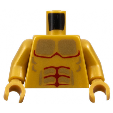 pearl gold torso atlantis armor with gold plated muscles outline pattern pearl gold arms pearl gold hands