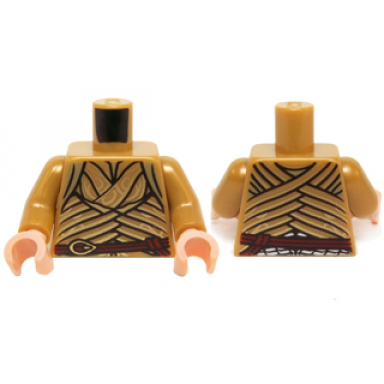 pearl gold torso lotr robe with woven gold strips and dark red belt pattern elrond pearl gold arms light nougat hands