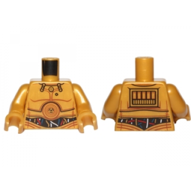 pearl gold torso sw c-3po with dark blue red and white wires pattern pearl gold arms pearl gold hands