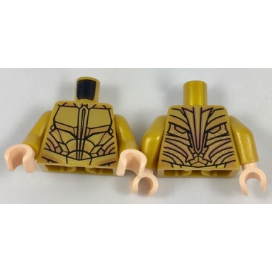 pearl gold torso atlantean armor with gold plates pattern pearl gold arms light nougat hands