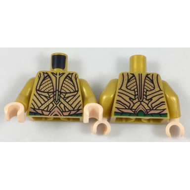 pearl gold torso atlantean armor elaborate with gold plates and dark green belt pattern pearl gold arms light nougat hands
