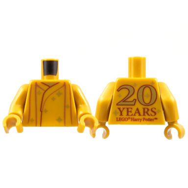 pearl gold torso robe with copper gathers gold stars reddish brown 20 years lego harry potter on back pattern pearl gold arms pearl gold hands