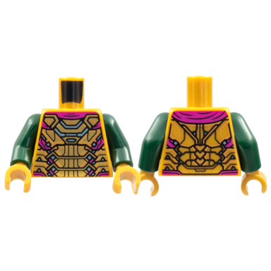 pearl gold torso armor magenta cape silver and medium nougat trim pattern dark green arms pearl gold hands
