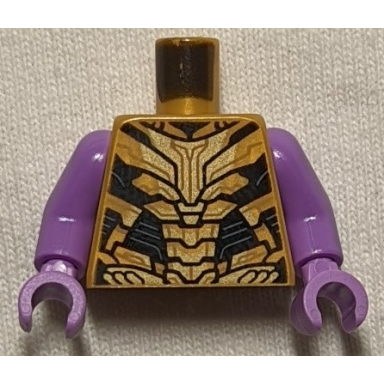 pearl gold torso armor gold plates black trim pattern thanos medium lavender arms medium lavender hands