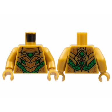 pearl gold torso plate armor green scales dark orange trim pattern pearl gold arms pearl gold hands