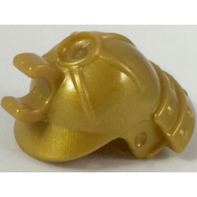 pearl gold minifigure headgear helmet ninja samurai with clip and long visor