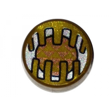 pearl gold tile round 1 x 1 with copper and silver sw tt-8l y7 gatekeeper droid electronic eye pattern