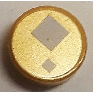 pearl gold tile round 1 x 1 with 2 white squares on gold background pattern brickheadz monkey king eye