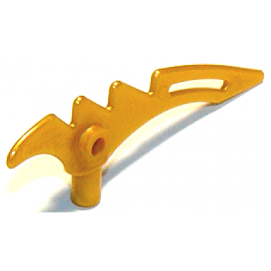 pearl gold minifigure weapon crescent blade serrated with bar