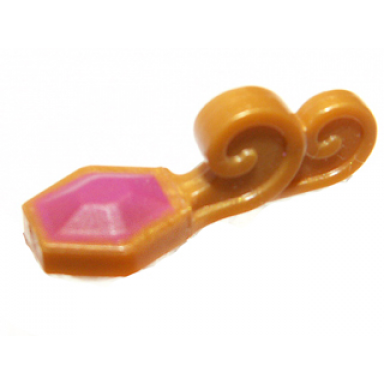 pearl gold minifigure turban pin with magenta jewel pattern