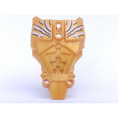 pearl gold hero factory full torso armor with white stripes pattern rocka