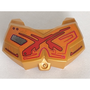 pearl gold large figure chest armor small with red and orange pattern