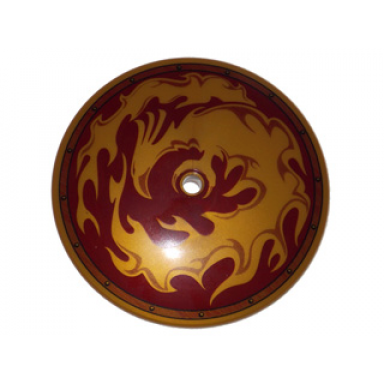 pearl gold dish 9 x 9 inverted radar with gold phoenix and flames pattern