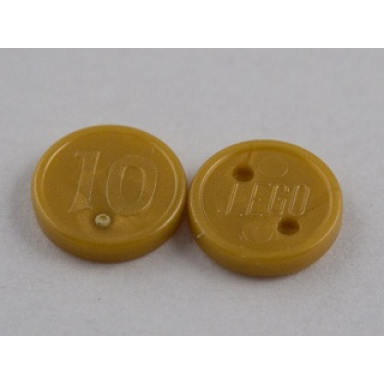 pearl gold minifigure utensil coin type 2 with 10 mark