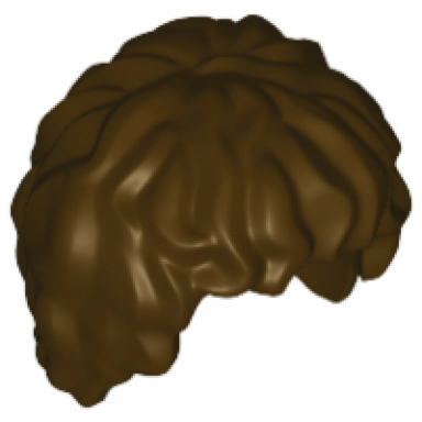 dark brown minifigure hair tousled