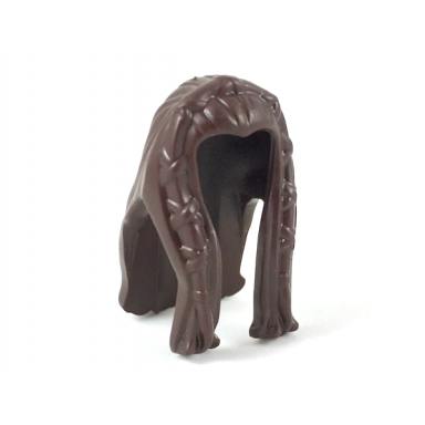 dark brown minifigure hair long with braided front