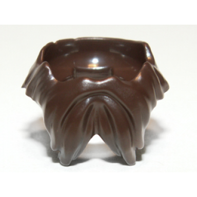 dark brown minifigure beard parted with hair