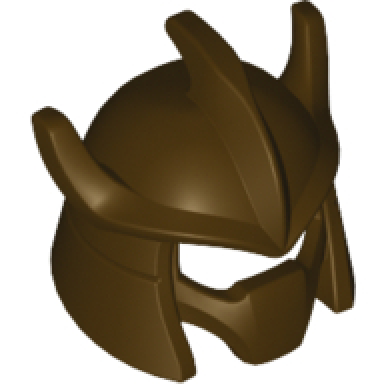 dark brown minifigure headgear helmet trident shaped with face mask