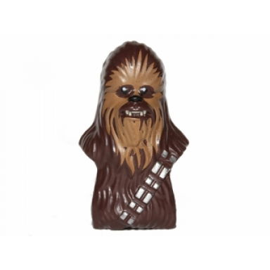 dark brown minifigure head modified sw wookiee chewbacca with medium nougat face fur and teeth pattern
