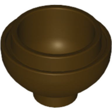 dark brown brick round 2 x 2 dome bottom