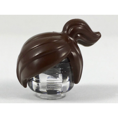 dark brown minifigure hair female ponytail off-center