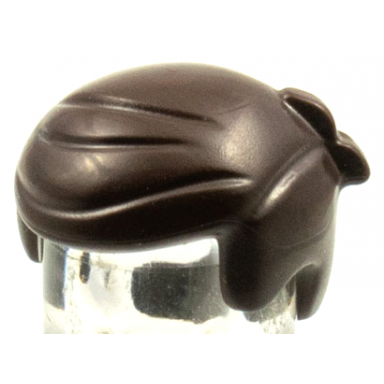 dark brown minifigure hair short with 2 locks on left side