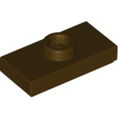 dark brown plate modified 1 x 2 with 1 stud with groove and bottom stud holder jumper