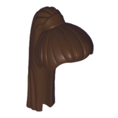 dark brown minifigure hair female ponytail long straight with hair tie