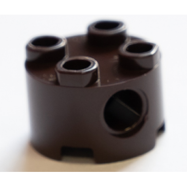 dark brown brick round 2 x 2 with pin holes