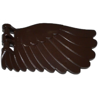 dark brown wing 4 x 7 left with feathers and bar handles